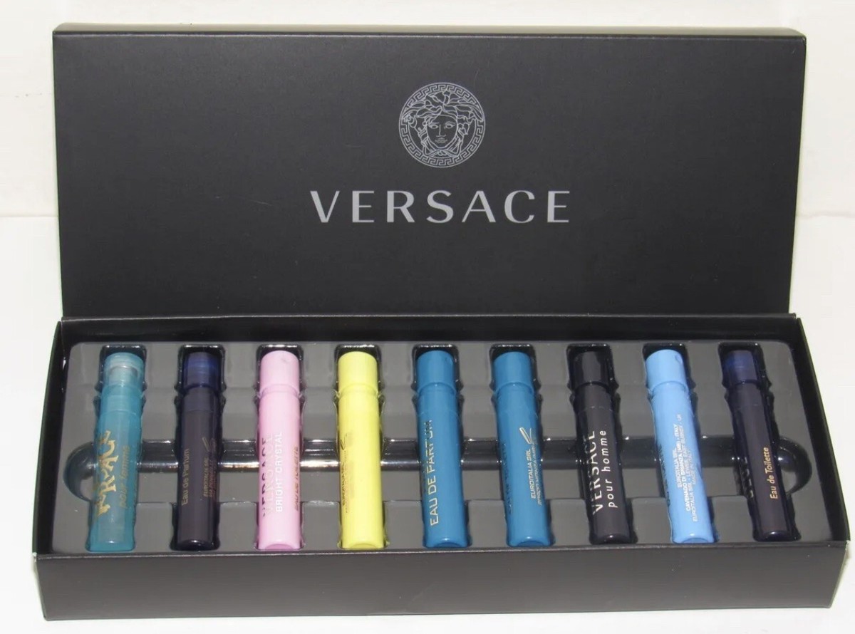 Versace 9 Piece Sample Vial Gift Set 9 x 1 ml each Men & Women-New