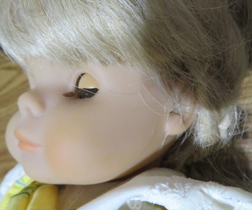 Vintage Engel Puppe 17" DOLL #135 Blonde Hair4 Yellow Dress w/apron - Picture 15 of 24
