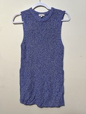 Aritzia Wilfred Palmier Blue Sleeveless Crew Neck Sweater Tunic Size XS