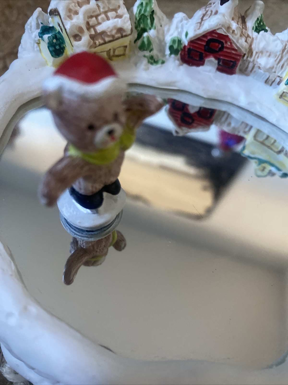 Vintage Christmas Around the World Music Box Skating Bear Ice