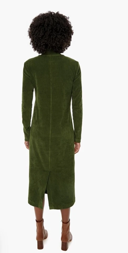 Vestido Suéter TIBI Azul Marino Pana Lujo Elástico Tejido Cuello Alto Simulado L = 12 Foto 3 de 4