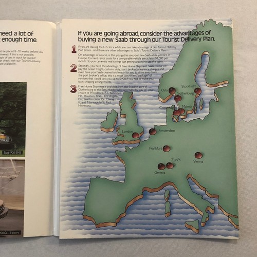 Vintage Saab Tourist Delivery Sales Brochure Catalog 900 Turbo 900GL 900 EMS - Picture 5 of 6
