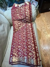 Art Jamdani saree Red and Blue Saree