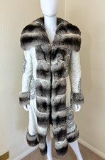 Ermanno Scervino White Embroidered Fur Coat