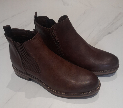 AM Shoe Company braune Kunstleder Cleasea Stiefel Größe 7 - Bild 2 von 5