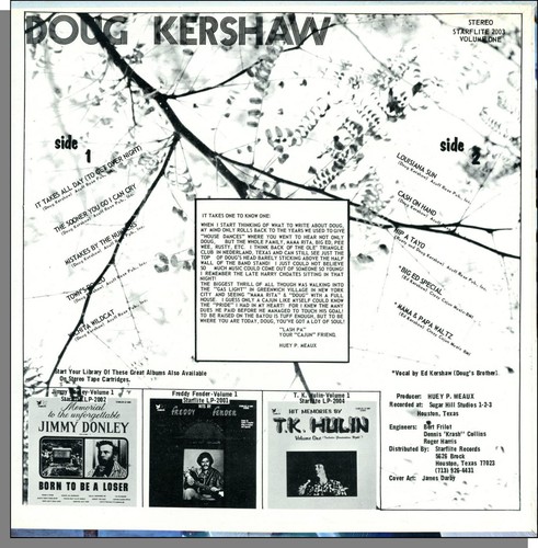 Doug Kershaw - Louisiana "Cajun" Country, Volume 1 - New 1979 LP Record! - Picture 2 of 2