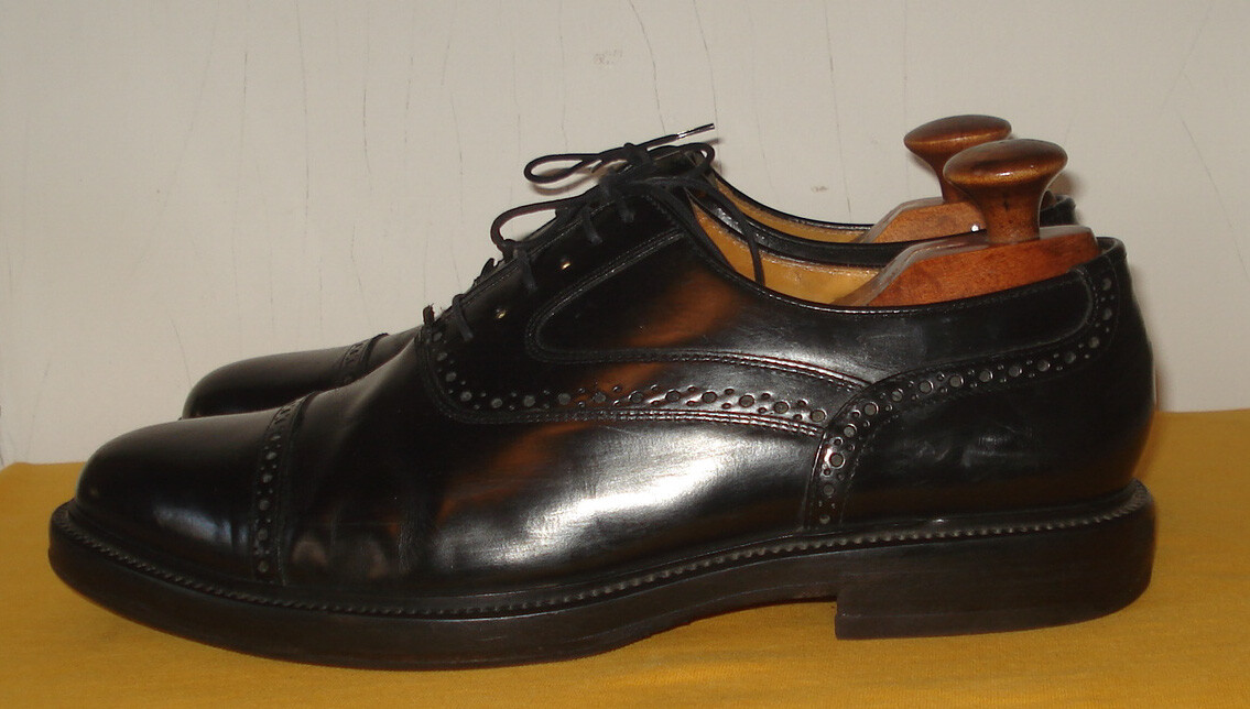 LLOYD OF GERMANY BLACK BROGUE CAP TOE OXFORD HONDO SHOES  display picture 2