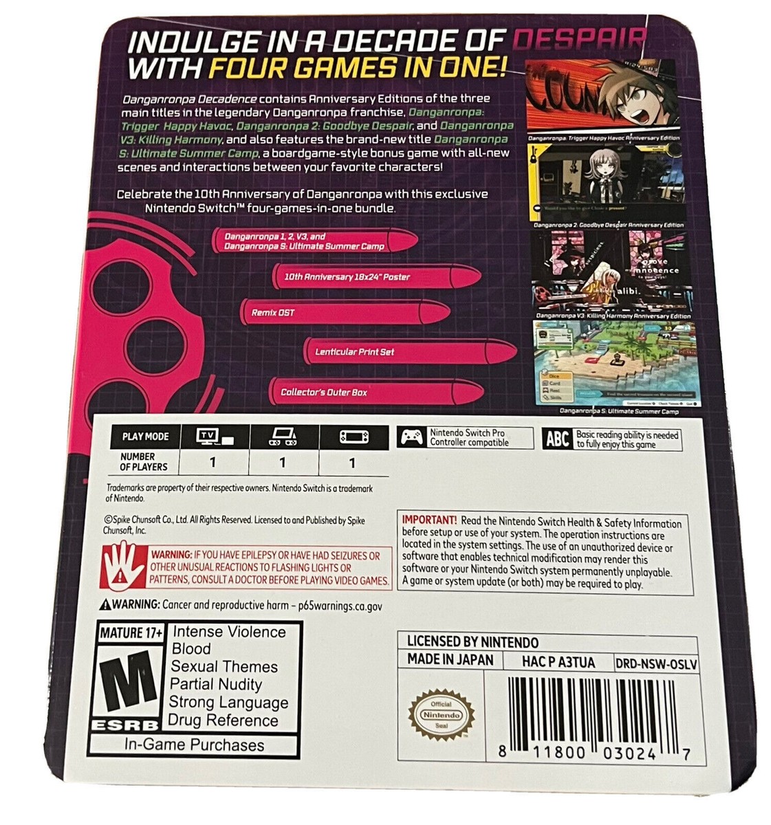 Danganronpa Decadence COLLECTOR'S EDITION - Nintendo Switch