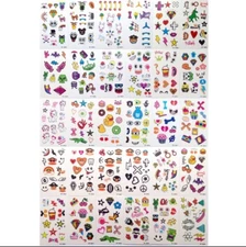 10 Sheets Kids Cartoon Waterproof Body Temporary Tattoos Sticker Removable US  