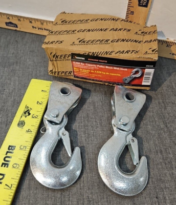 2 Keeper Pulley Blocks with Hooks max handling load 8000 lbs Not for hoisting