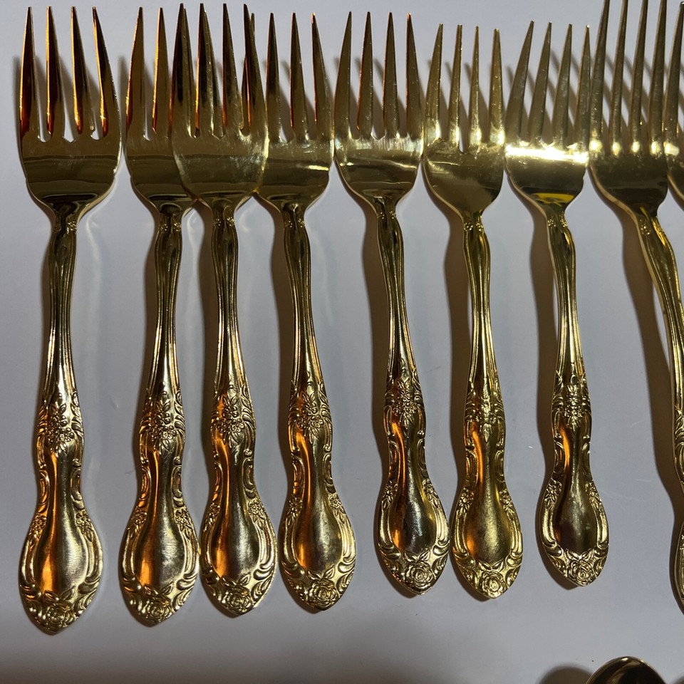 RebaCraft Stainless Japan Gold Flatware cutlery 49 Pieces eBay