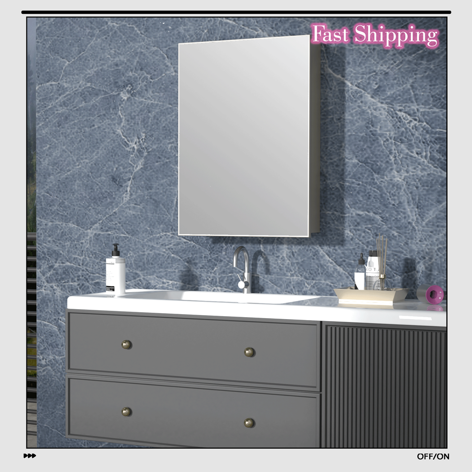 UK NEW Bathroom Mirror Single Door Cupboard Aluminium Alloy Wall Mounted eBay