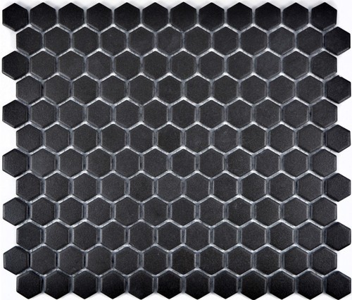 Mosaik Fliese Keramik Hexagon schwarz rutschfest Boden 11A-0304-R10 | 1 Matte - Picture 6 of 6