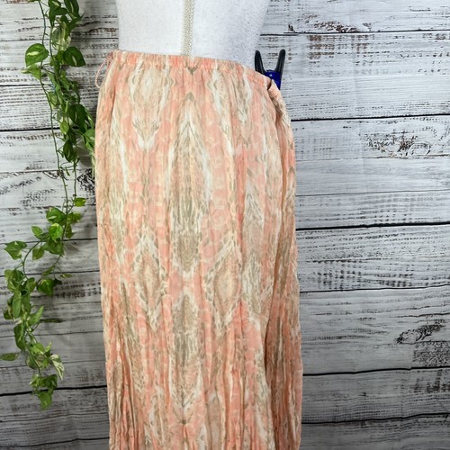 Ruby Rd. Falda 14 Petite Gris Melocotón Transparente Plisado Borlas Boho Modesta Boda - Imagen 8 de 12