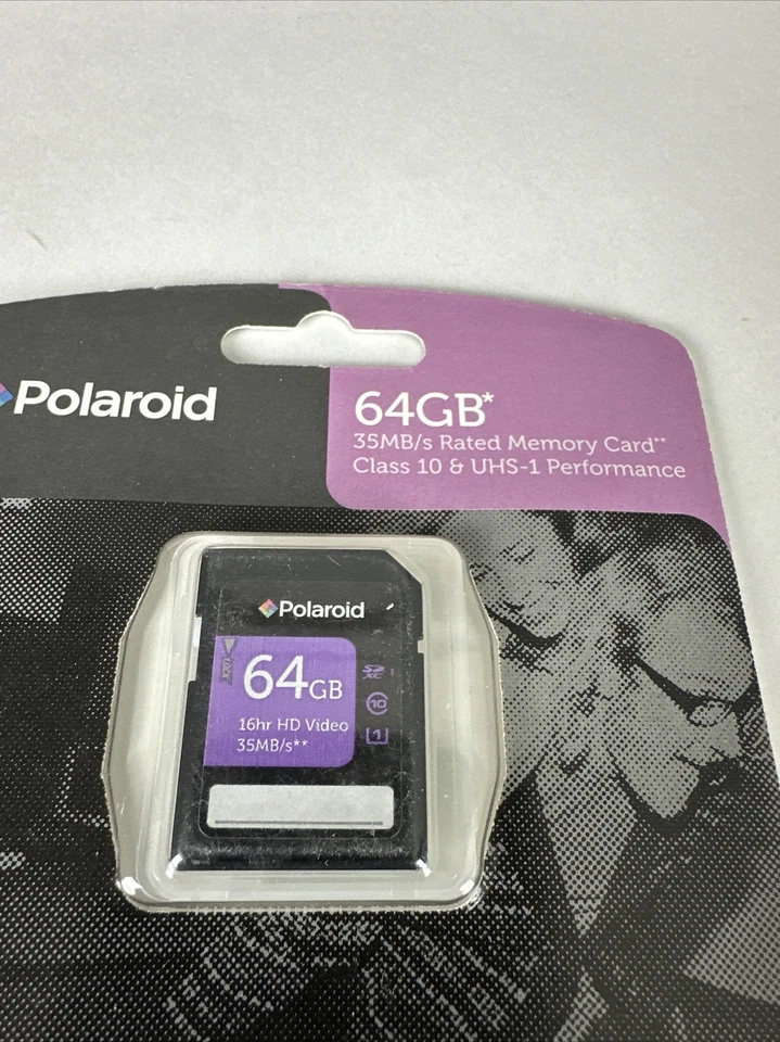 Polaroid 64 GB SDXC Memory Card Class 10 UHS-1 New Sealed - Image 2 of 3