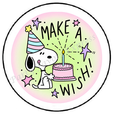 MAKE A WISH BIRTHDAY BEAGLE ENVELOPE SEALS LABELS STICKERS PARTY FAVORS