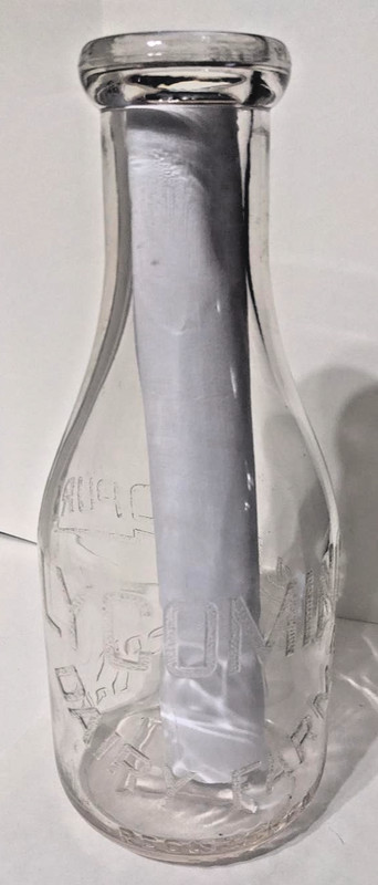 Rare Quart Milk Bottle - Lycoming Dairy Farms Electropure Embossed in NM Cond.