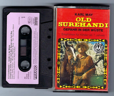 MC Kassette Karl May GEFAHR IN DER WÜSTE Bellaphone, Cover STEWART GRANGER