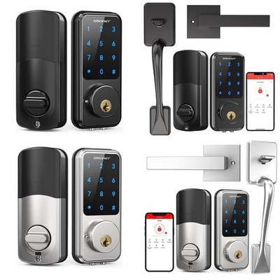 SMONET Smart Front Door Lock Handle Set Keyless Entry Digital Keypad Deadbolt US