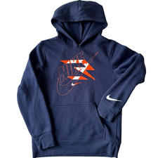Nike Sportswear Fit Hoodie Sweatshirt Sz Youth medium Blue with Orange Nike