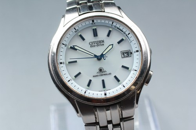 #ad Need Battery As is Citizen Attesa H415 T008631 Date White Solar Men#x27;s Watch $99.90