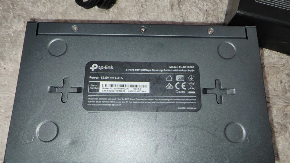 TP-Link TL-SF1008P, 8 Port 10/ 100Mbps PoE Switch.W/ Power Adapter.Tested - Image 4 of 4