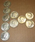 Lot of (10) 1966-69 Kennedy Half Dollar 40% Silver Coins $5.00 face - Free ship!