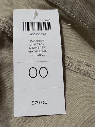 Neu mit Etikett Chico's Platinum 24" kurze Jeans Größe 00 = US-Größe 2 hellbraune Feder - Bild 5 von 11