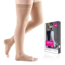 mediven Plus for Men & Women, 20-30 mmHg Thigh High Stockings, Open Toe Socks