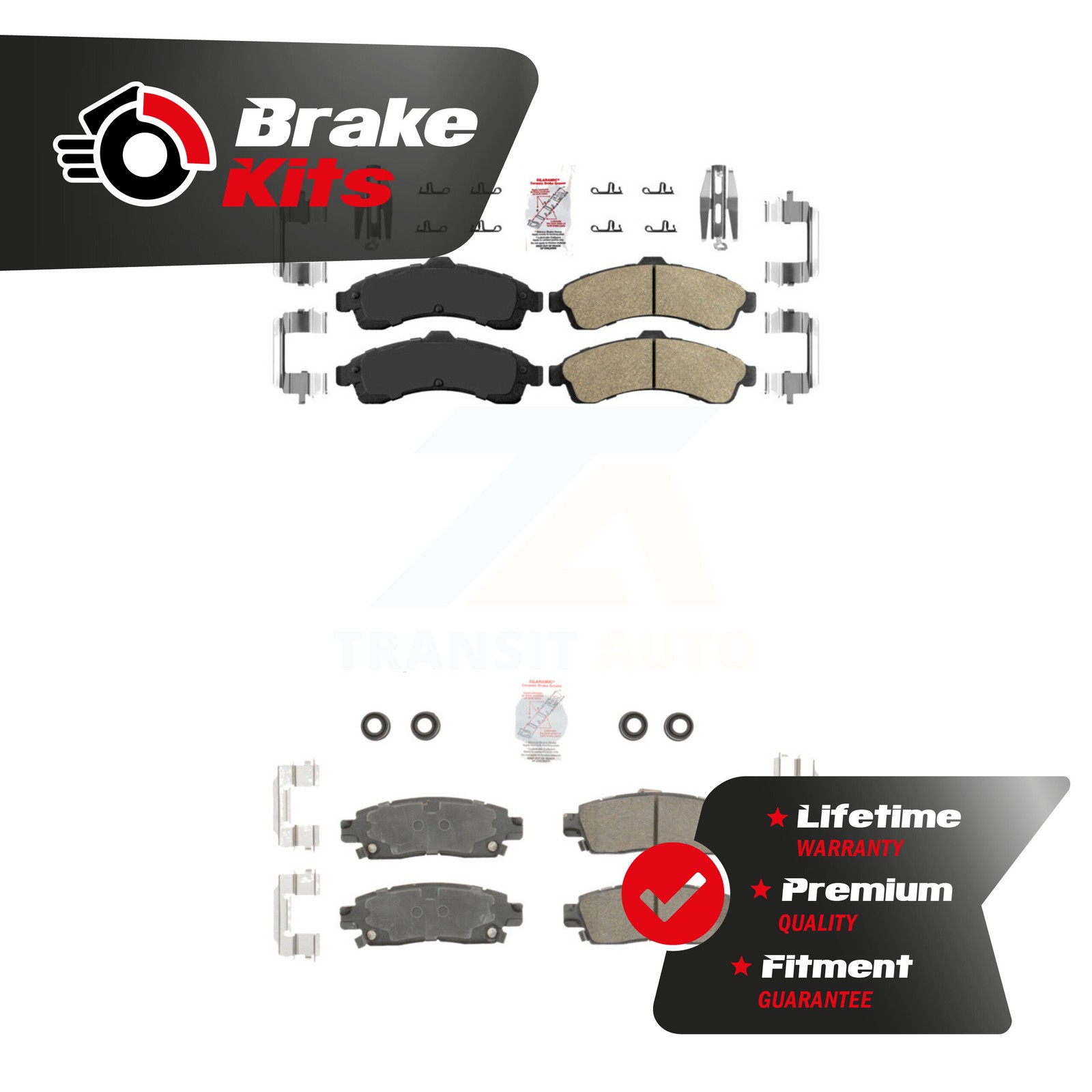 Front Rear Ceramic Disc Brake Pads Kit For 2002-2005 GMC Envoy