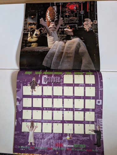 Calendario vintage Wallace and Gromit 'At The Movies' 1999 buen estado - Imagen 3 de 4