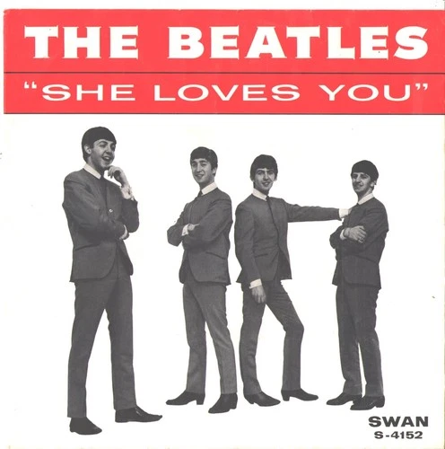 BEATLES-PICTURE SLEEVE + 45--(SHE LOVES YOU)--S--PIC--SLV