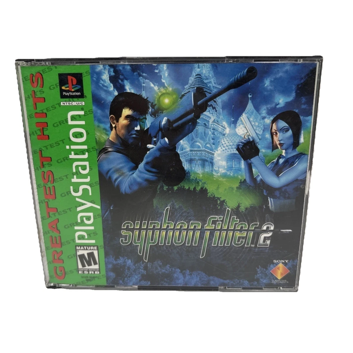 Syphon Filter 2 – PlayStation 1, Jeu Complet (2 CD + Notice), Boîte Charnière Cassée, Testé