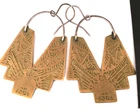 BIG Vtg Earrings tested 925 STERLING SILVER MIXED METAL Pierced Dangle Brass