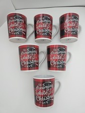 Set of 6 Royal Norfolk 'I'm Dreaming of a White Christmas' Mugs