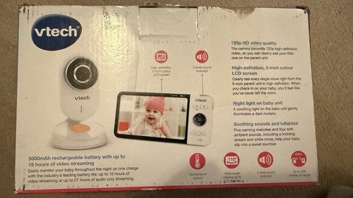 VTech VM818HD Video Monitor, 5-inch 720p HD Display (Works But Damaged) - 第 1/5 張圖片