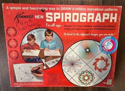 Vintage 1967 Kenner's #401 Spirograph Complete Blue Tray - Nice!