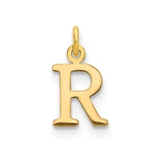 14k Yellow Gold Cutout Letter R Initial Pendant