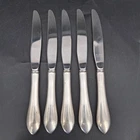 Lot of 5 Reed and Barton Mirrorstele Dinner Knives Sterling Silver Handle 379g