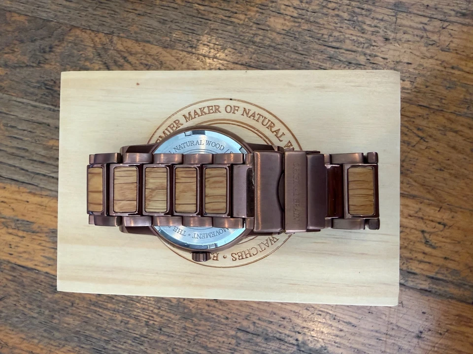 Reloj Hombre Original Grano Madera y Acero con Caja y Eslabones Extra  Foto 4 de 4