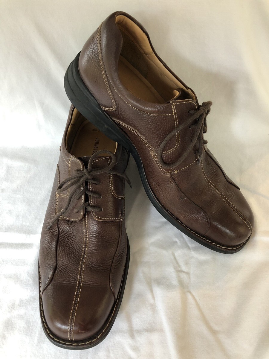 Johnston Murphy 20-7223 Mens Brown Oxford Sheepskin Dress Shoes Sz
