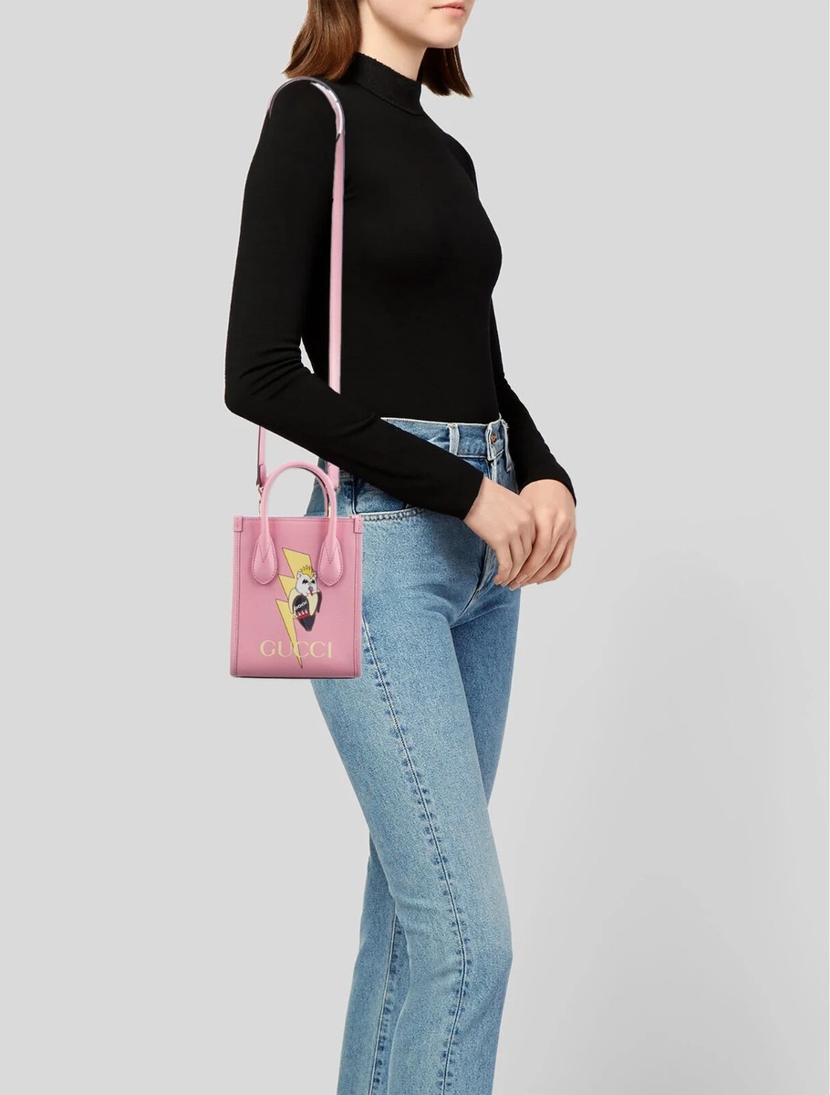 GUCCI x BANANYA 671623 Pnk Tote Mini Shopper Shoulder Bag