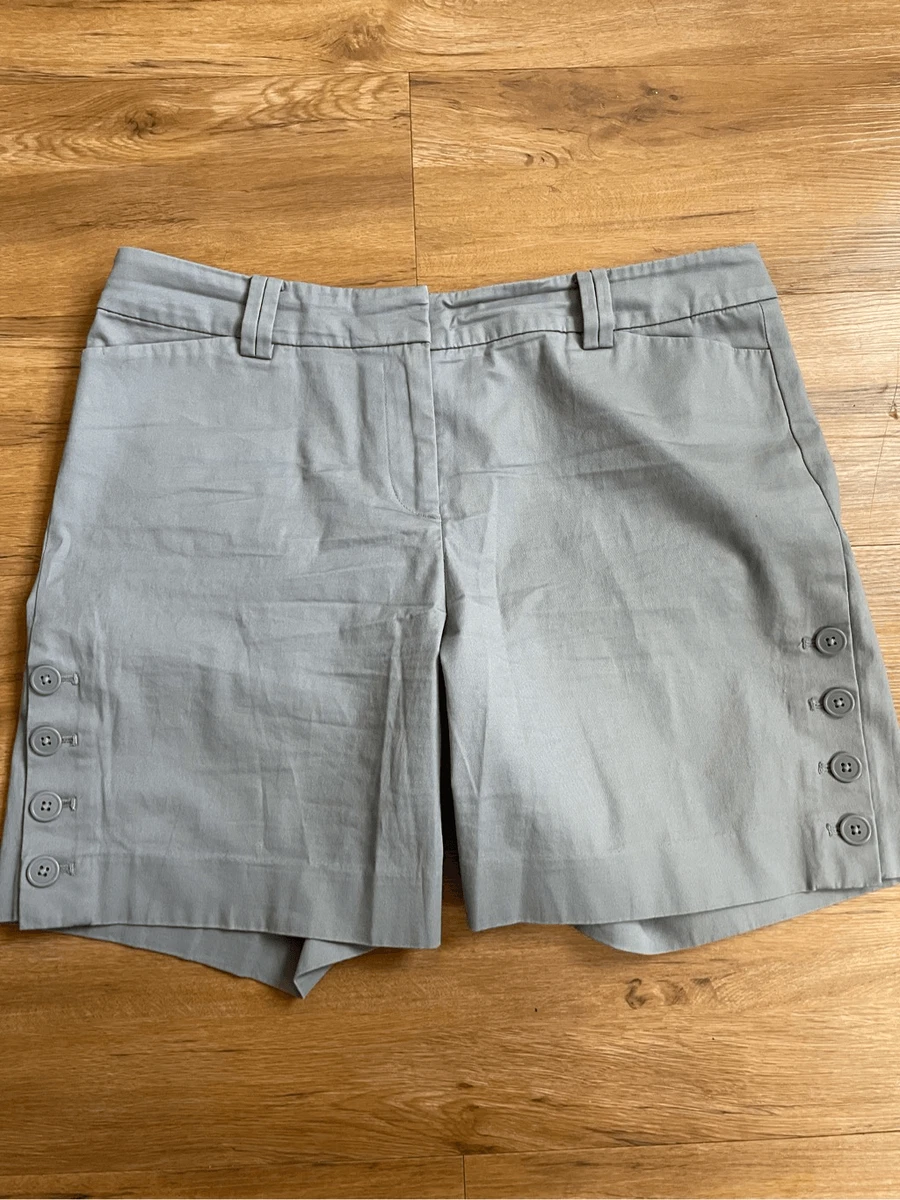 Talbots Size 10 Womens Gray Shorts Button Side 6 Inch Inseam eBay