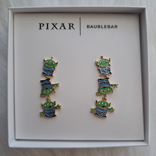 Baublebar x Disney Pixar Toy Story Alien Dangle Drop Enamel Gold Earrings New