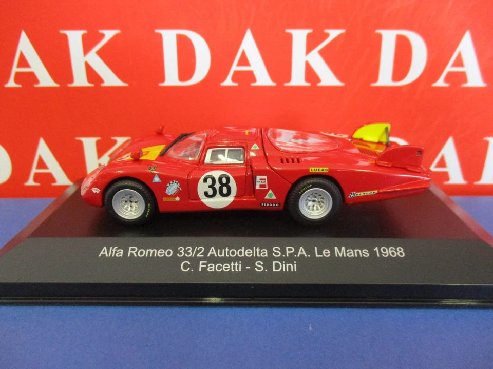 Die cast 1/43 Modellino Auto Alfa Romeo 33/2 Autodelta N38 24H Le Mans 1968 - Immagine 2 di 4