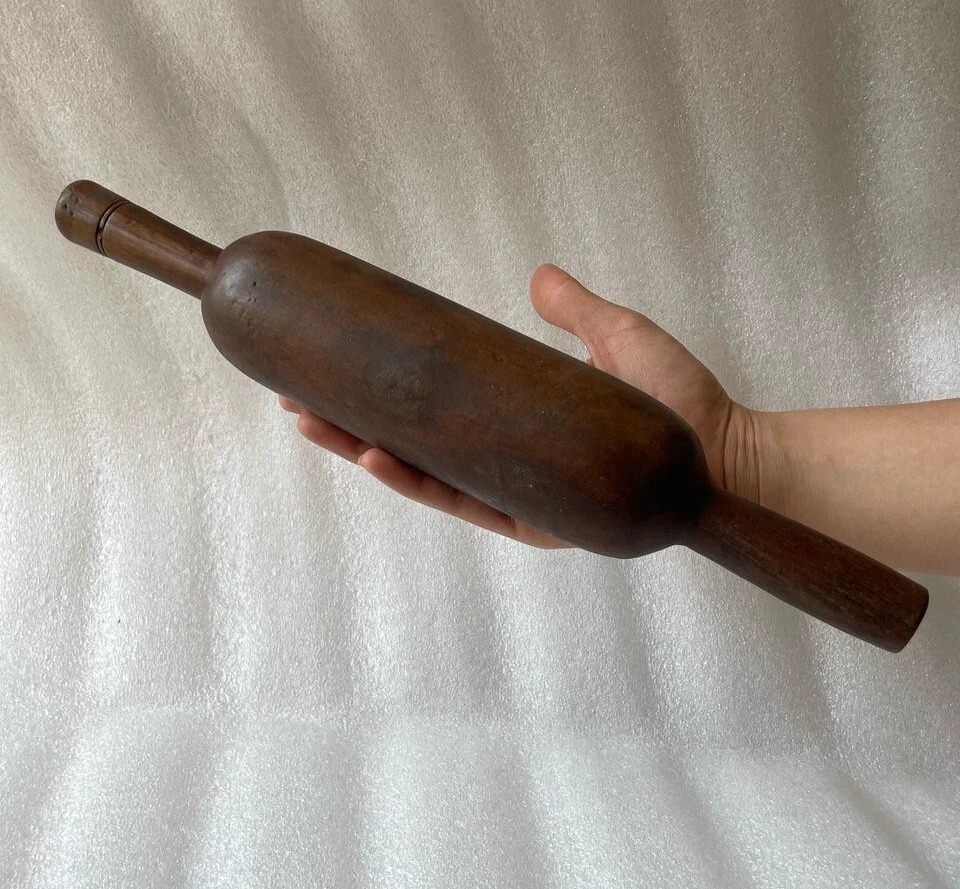 Set of 2 Vintage Wooden Rolling Pin, Belan with Handles, Baking Pin - 228 - Image 3 of 4