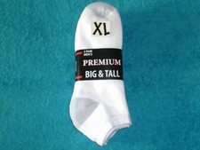 White Low Cut Socks 3 Pair Premium Knit USA Size Extra Large Fit Shoes 12-15