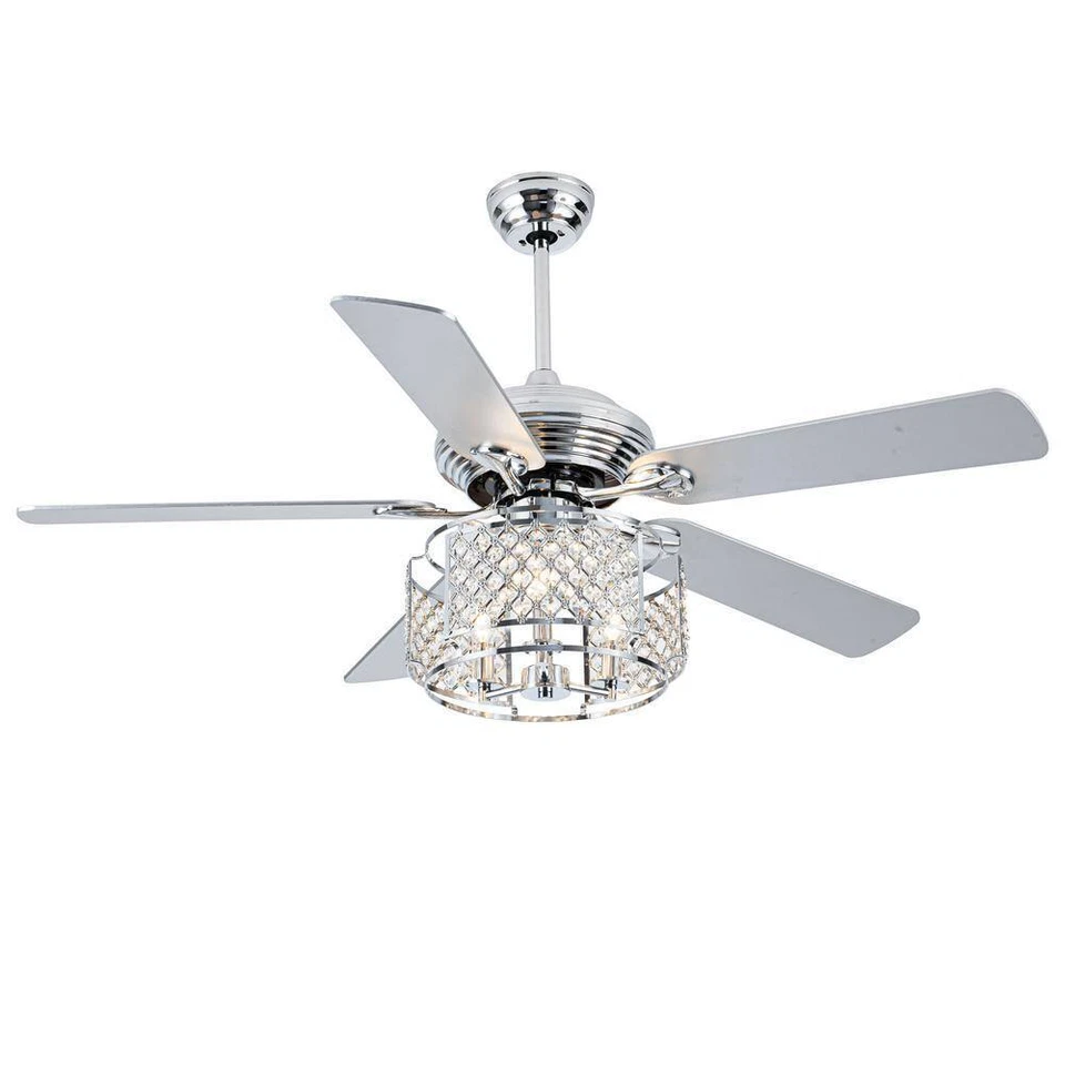 Bella Depot Swaoki 52" Indoor Chrome Reversible Crystal FAN w/ Light and Remote - Image 3 of 4