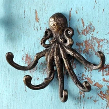 Octopus Key Wall Mounted Hook Hanger Cast Iron Coastal Nautical ~ SPI Home 50915