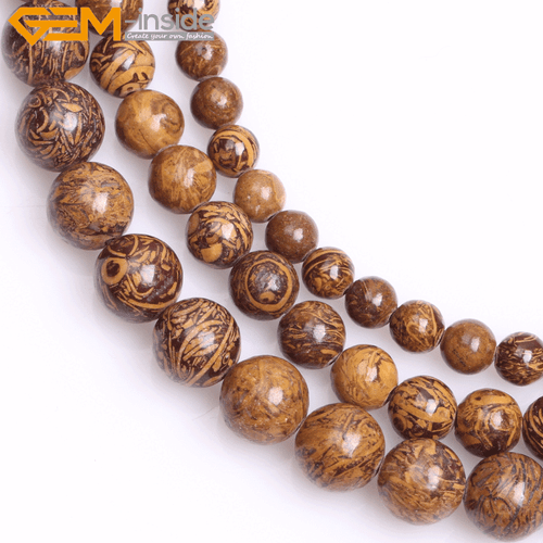Natural Round Elephant Skin Yellow Jasper Stone Beads Jewelry Making 15" In Lots - Picture 1 of 26